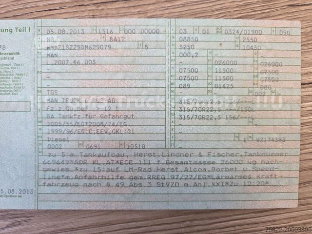 Cisternové vozidlo MAN TGS 26.440 / Top Load / Diesel / Lindner-Fischer