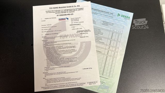 Semirimorchio con telone SCHMITZ CARGOBULL SCS24/L 13.62 E B 1.Hand Liftachse Edscha Portal