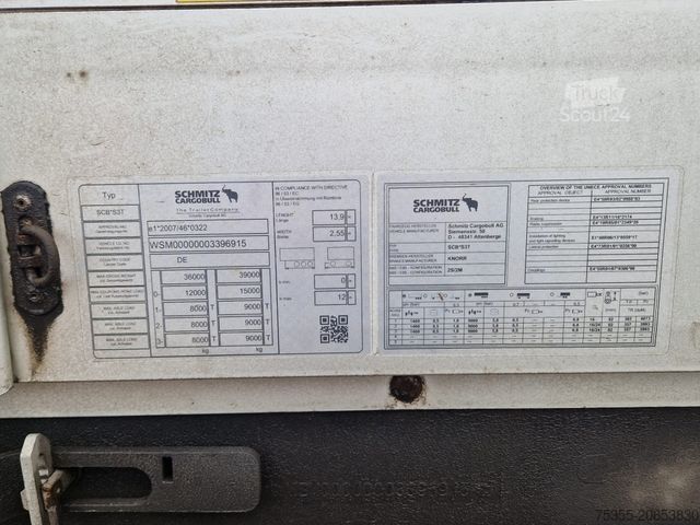 Semirimorchio con telone SCHMITZ CARGOBULL SCS24/L 13.62 E B 1.Hand Liftachse Edscha Portal