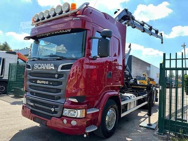 Système de bras à crochet Scania R580 6X2 V8 HOOKLIFT + CRANE HIAB 211 E-4 HIPRO...