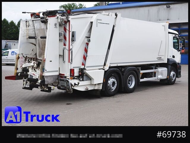 Garbage truck MERCEDES-BENZ Antos 2532 Faun Powerpress II Zöller Detla 2301,