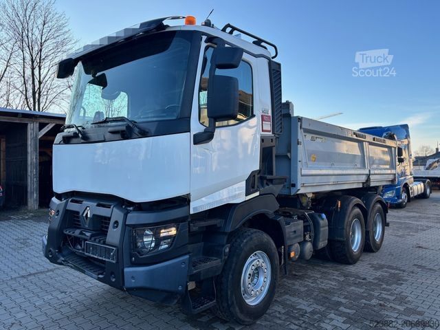 Three-sided tipper truck RENAULT C520 6x4*Bordmatik*Meiller*Blatt*Klima*TOP