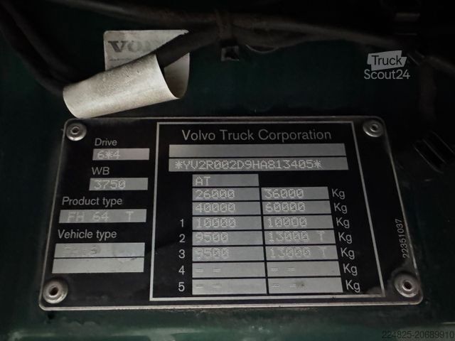 Standartinis vilkikas VOLVO FH16.650 6X4 SZM RETARDER *2018*