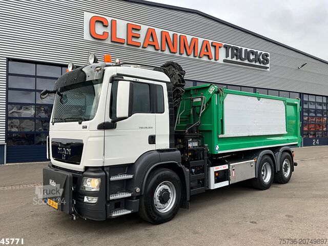Kipper met kraan Man TGS 26.320 6x4H Hiab 14 Tonmeter laadkraan Just...