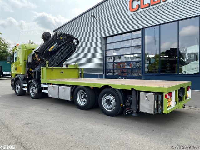 Autokrāna kravas automašīna Scania R 420 8x2 manual Palfinger 85 Tonmeter laadkraa...