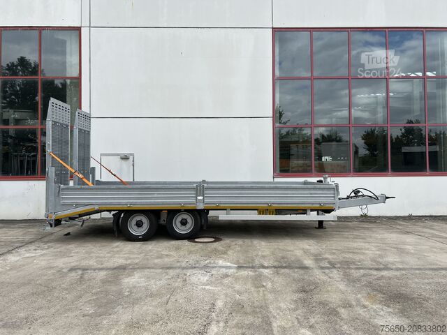 Remorcă cu platformă joasă Möslein TT11 BR Neuer Tandemtieflader, breit Rampen