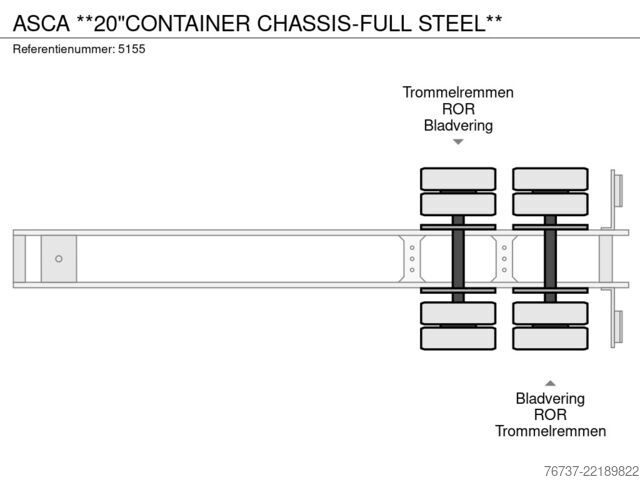 Prevoz zabojnikov ASCA **20"CONTAINER CHASSIS-FULL STEEL**