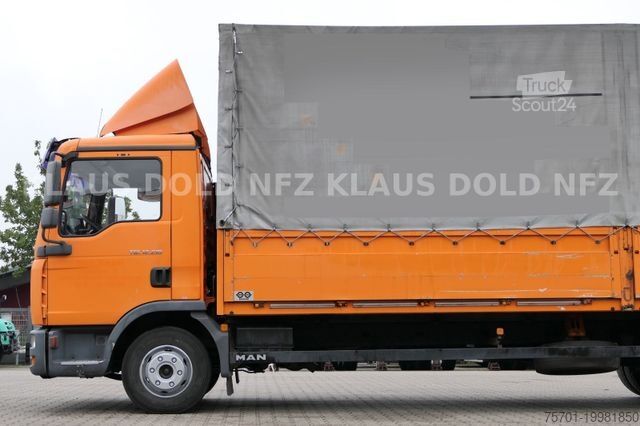 Camión plataforma con toldo MAN TGL 12.210 Pritsche Plane Bordwände LBW