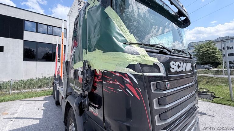 Apaļkoku pārvadāšanas kravas auto SCANIA R490 6x4 Holzlkw mit Epsilon Kran Bj 2017
