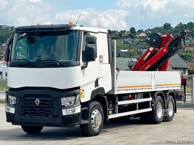 Grua montada em camião RENAULT C 460 * HMF 1510 K6 + FUNK * 6x4