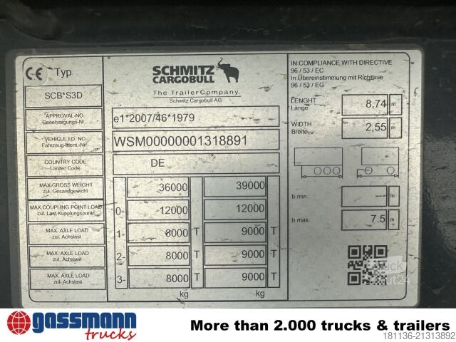 Kipper Auflieger Schmitz SKI 24 SL 7.2, Stahlmulde ca. 28m³, Liftachse,