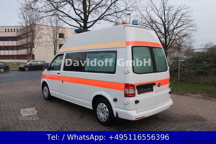 Hasičské auto VW T5 Transporter Hochdach lang KTW Klima Automatik