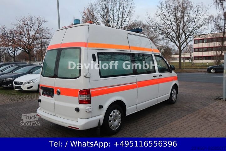 Hasičské auto VW T5 Transporter Hochdach lang KTW Klima Automatik