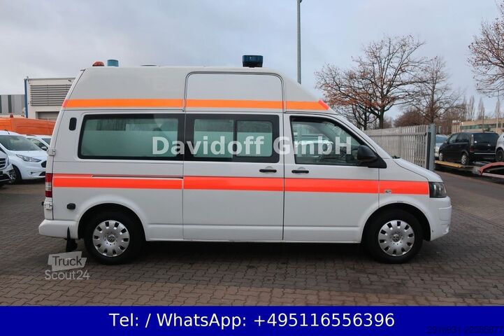 Hasičské auto VW T5 Transporter Hochdach lang KTW Klima Automatik