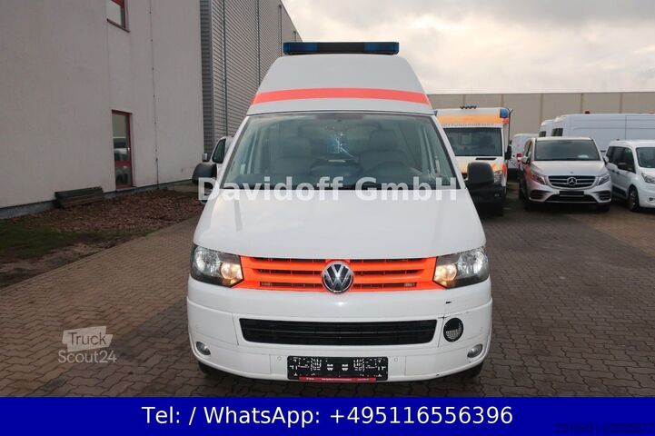 Hasičské auto VW T5 Transporter Hochdach lang KTW Klima Automatik