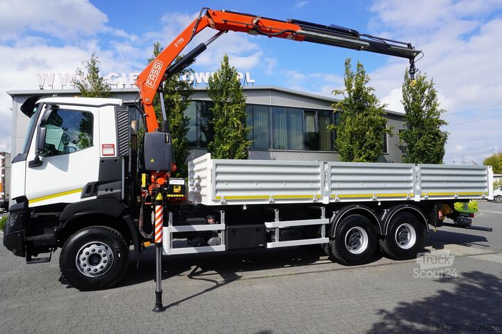 Двустранен самосвал с кран HDS Renault K380 6x4 / FASSI F175 crane 7.85 t