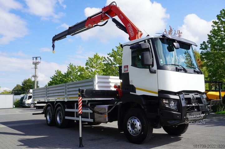 Двустранен самосвал с кран HDS Renault K380 6x4 / FASSI F175 crane 7.85 t