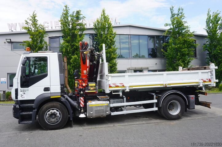 тристранен самосвал Iveco STRALIS 330 E6 / FASSI 195A 8.5 T