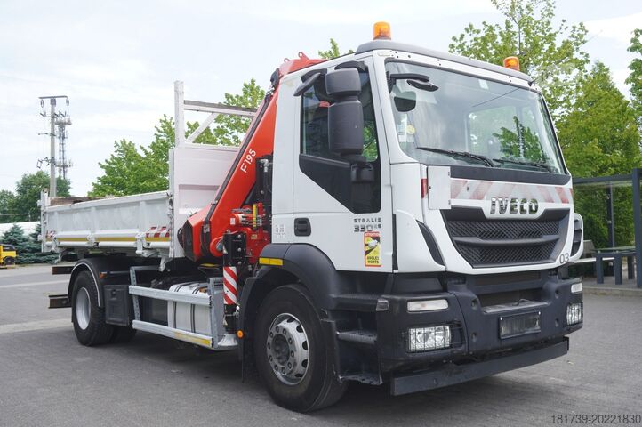 тристранен самосвал Iveco STRALIS 330 E6 / FASSI 195A 8.5 T