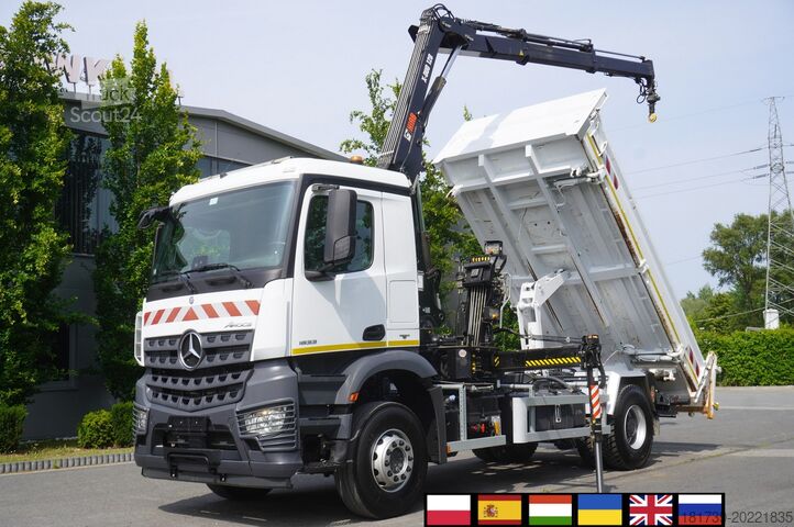Basculant pe 3 laturi cu HDS Mercedes-Benz Arocs 1833 / 87,000 km!!! / Hds HIAB