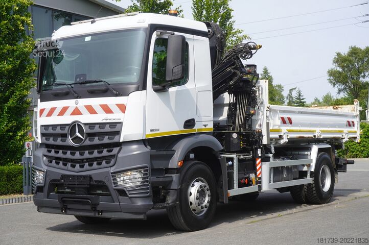 HDS'li 3 taraflı damperli kamyon Mercedes-Benz Arocs 1833 / 87,000 km!!! / Hds HIAB