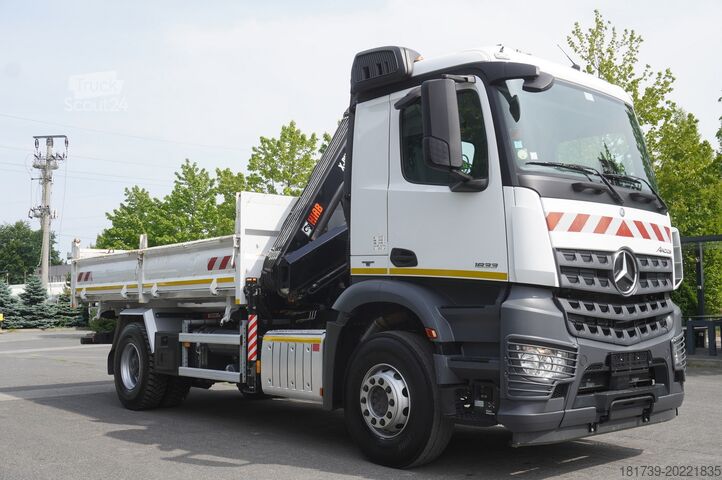 HDS'li 3 taraflı damperli kamyon Mercedes-Benz Arocs 1833 / 87,000 km!!! / Hds HIAB