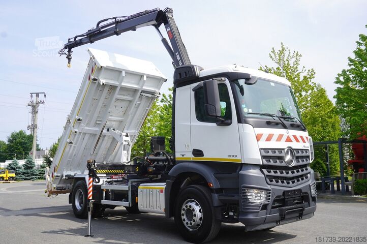 HDS'li 3 taraflı damperli kamyon Mercedes-Benz Arocs 1833 / 87,000 km!!! / Hds HIAB