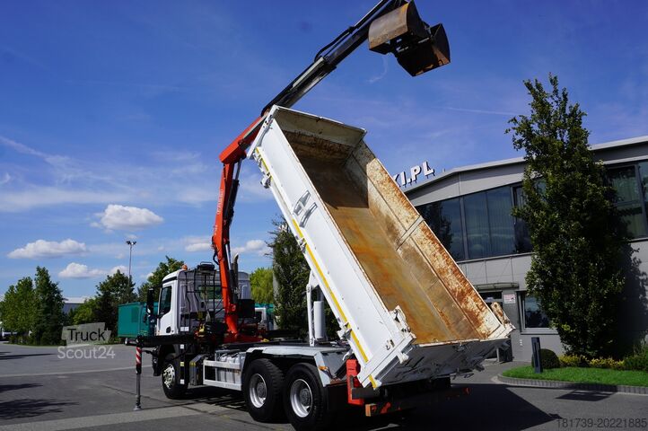 Trojstranný sklápěč Mercedes-Benz Arocs 2636 / 6x4 / HDS Fassi / 3-Way Tip