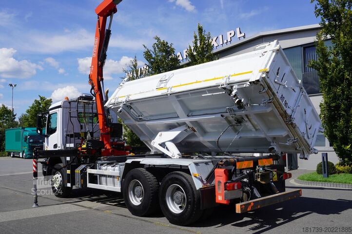 Trojstranný sklápěč Mercedes-Benz Arocs 2636 / 6x4 / HDS Fassi / 3-Way Tip