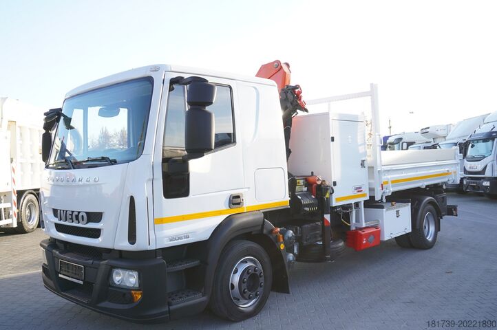 Trilateral dumper med kran Iveco Eurocargo 120E18 HDS Palfinger
