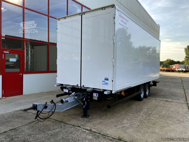 Rimorchio a cassetta Möslein TK0105D-L Weiß  Tandem Koffer, Ladebordwand 1,5 t + DurchladbarNeufahrzeug --