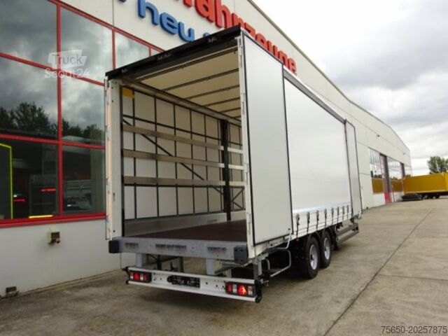 Rimorchio aperto con telone Möslein TPW 105 D Schwebheim  Tandem- Planenanhänger Durchladen