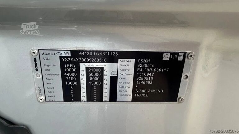 MTS standard Scania S580 V8 NGS S580 V8 NGS Highline 4x2 |  Full ai...