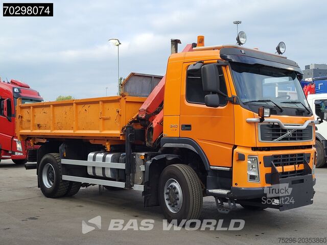 3-zijdenkipper Volvo FM 340 FM 4X4 4x4 Crane Palfinger PK10501 Tippe...