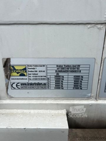 Semirremolque con piso móvil KRAKER CF 200 92 cbm Funkfernbed.