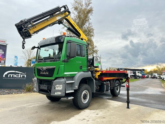 Кран-манипулятор на шасси грузовика MAN TGS 18.500 4x4 KRAN 15m FUNK AHK single bereift