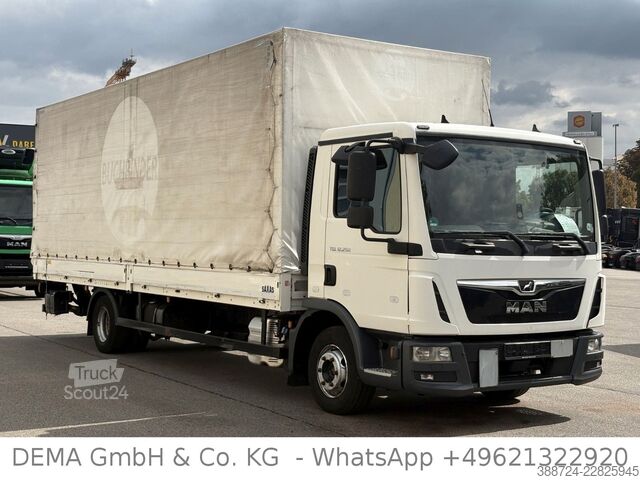 Kamion sa ravnom platformom i ceradom MAN TGL 12.250*E6c*Schalt*LBW*3-Sitze*Klima*Navi*
