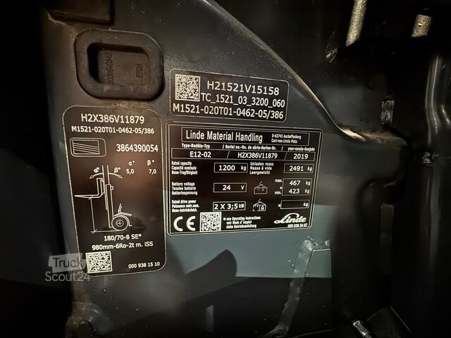 Elektrisch – 3 Räder Linde E12-386-02--EK + Ladegerät 3550