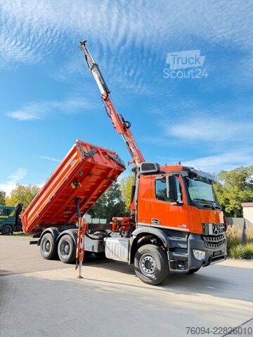 Dreiseitenkipper LKW MERCEDES-BENZ Arocs 2642 6x4 Meiller Kipper KRAN FUNK