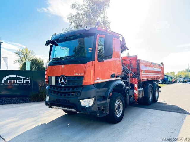 Dreiseitenkipper LKW MERCEDES-BENZ Arocs 2642 6x4 Meiller Kipper KRAN FUNK
