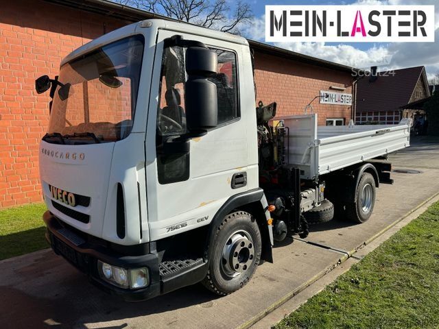 Dreiseitenkipper IVECO ML75E16 3 S-Kipper Kran PK  9,4m-550 kg Greifer