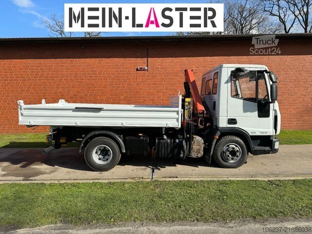 Dreiseitenkipper IVECO ML75E16 3 S-Kipper Kran PK  9,4m-550 kg Greifer