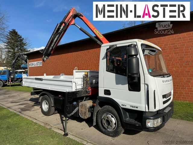 Dreiseitenkipper IVECO ML75E16 3 S-Kipper Kran PK  9,4m-550 kg Greifer
