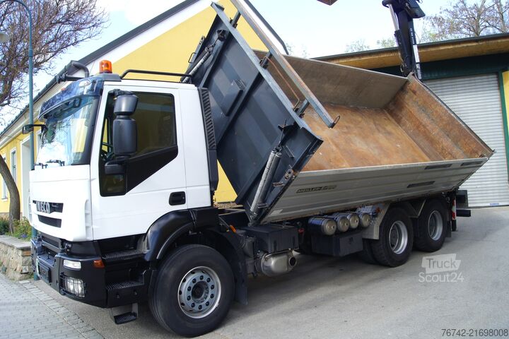 Kipper LKW Iveco TRAKKER 380T45 / 6x4/TÜV/Euro 5/HIAB 166 ES-4/MEILLER