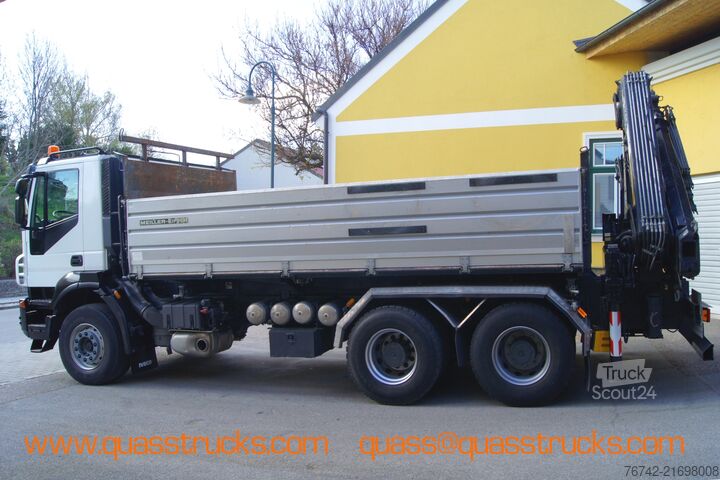 Kipper LKW Iveco TRAKKER 380T45 / 6x4/TÜV/Euro 5/HIAB 166 ES-4/MEILLER
