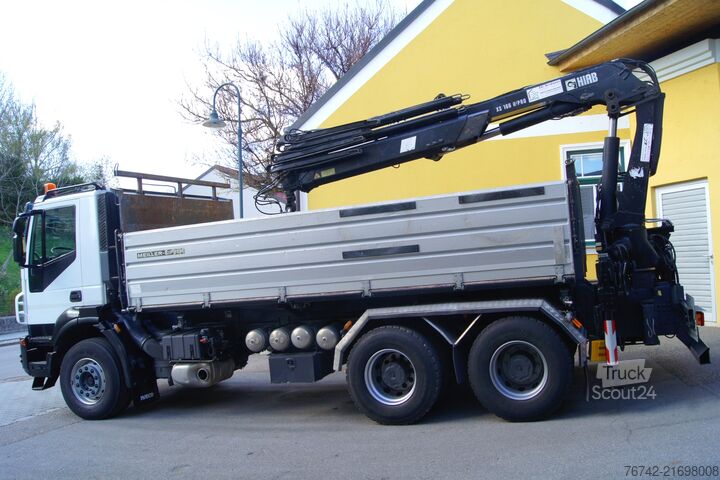 Kipper LKW Iveco TRAKKER 380T45 / 6x4/TÜV/Euro 5/HIAB 166 ES-4/MEILLER