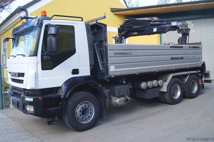 Dreiseitenkipper LKW Iveco TRAKKER 380T45 / 6x4/TÜV/Euro 5/HIAB 166 ES-4/MEILLER