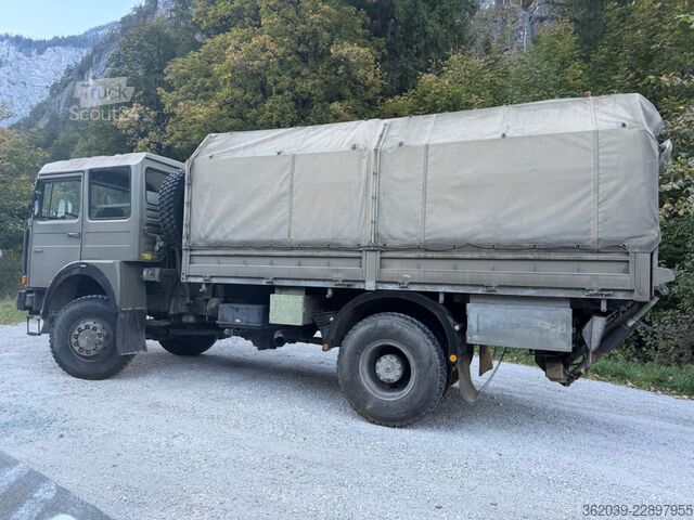 Вантажівка з платформою і тентом MAN 19.281 4X4 FAHRSCHULE 128000 KILOMETER ERSTER AT