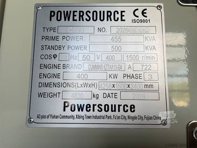 žvyras Cummins 6ZTAA13-G4 - 500 kVA Generator - DPX-19845