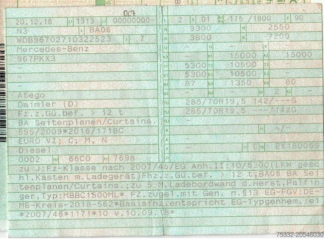 Vrachtwagen met dieplader & dekzeil Mercedes-Benz Atego 1524 BL Prit 7,3m Klima,Lbw 1,5 to